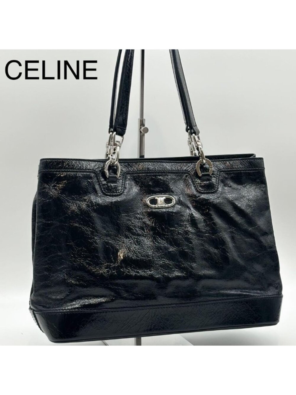Celine Triomphe Leather Tote Black - Picture 1 of 15